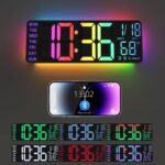 13" Digital Wall Clock with Night Light,8 RGB Color,Dual Alarms with Large Display, Dimmer, Auto DST, Voice Control, Auto Time Sync,Remote Control for Living Room Bedroom,Gift for All Ages - Image 2