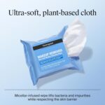 Neutrogena Makeup Remover Wipes Micellar Alcohol-Free Face Towelettes Remove Waterproof Mascara & Oil, Compostable 100% Plant-Based Cloth, Dermatologist & Ophthalmologist Tested, Twin Pack 2 x 25 ct - Image 8