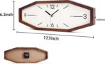 Wooden Retro Wall Clocks, 18 Inches Square Clocks Rectangular Wall Clock Battery Operated Silent Non-Ticking, for Kitchen Living Room Office Home Desk Bedroom (Brown) - Image 3