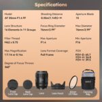 SIRUI Aurora 35mm F1.4 Full Frame Auto Focus Lens, Wide Angle Prime Lens for E Mount Cameras FX3, FX6, A7, A9 Series, A7R Series, A7S Series, ZV-E1, Black - Image 10