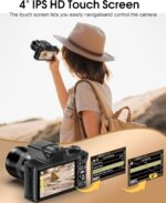 True 5K Digital Cameras for Photography - 80MP WiFi Autofocus Vlogging Camera for YouTube with 4.0" Touch Screen - UHD One-Touch Macro Video Camara for Beginner Photographer with 18X Zoom, Lens Cap - Image 4