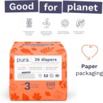 Size 3 Eco-Friendly Diapers (9-20 lbs) Totally Chlorine Free (TCF),Hypoallergenic, Soft Organic Cotton, Sustainable, up to 12 Hours Leak Protection, Allergy UK,26 Count (Pack of 3) (78 Baby Diapers) - Image 5