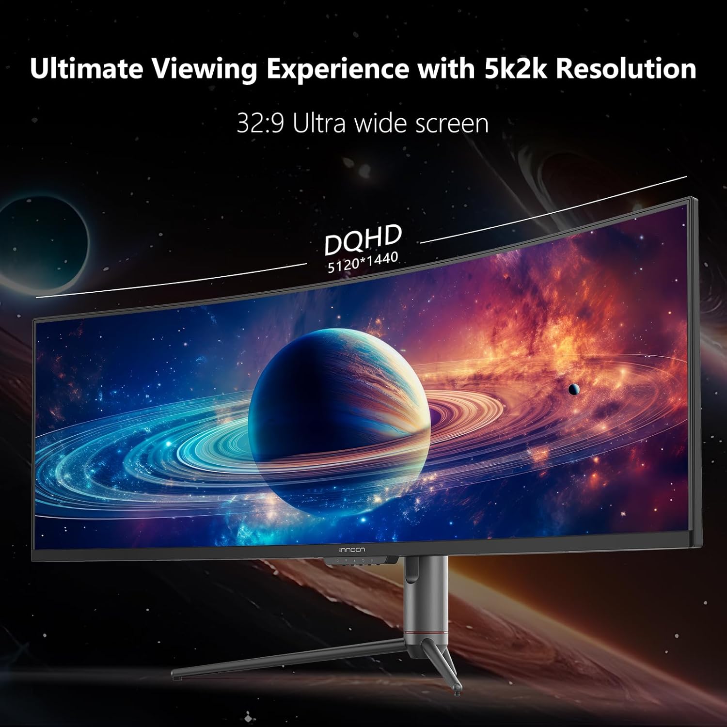 INNOCN 49" Ultrawide Monitor Curved Gaming 5K2K 5120 x 1440P 240Hz Monitor, R1800, 99% sRGB, HDR400, USB Type C, DisplayPort, HDMI, Built-in Speakers, Height/Tilt Adjustable - 49C1S - Image 5