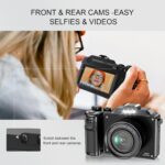 Yatao Digital Camera with WiFi, 64MP Photography and 4K 5K Vlogging Camera Kit for YouTube, Front and Rear Dual Camera for Convenient Selfie, Equipped with 64GB Micro Card - Image 4
