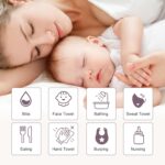 Muslin Burp Cloths Large 100% Cotton Hand Washcloths for Boys & Girls, Baby Essentials Extra Absorbent and Soft Burping Rags for Newborn Registry (White & Green, 12-Pack, 20" X10") - Image 4