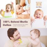 Muslin Burp Cloths Large 100% Cotton Hand Washcloths for Boys & Girls, Baby Essentials Extra Absorbent and Soft Burping Rags for Newborn Registry (White & Green, 12-Pack, 20" X10") - Image 5