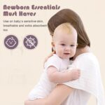 Muslin Burp Cloths Large 100% Cotton Hand Washcloths for Boys & Girls, Baby Essentials Extra Absorbent and Soft Burping Rags for Newborn Registry (White & Green, 12-Pack, 20" X10") - Image 7