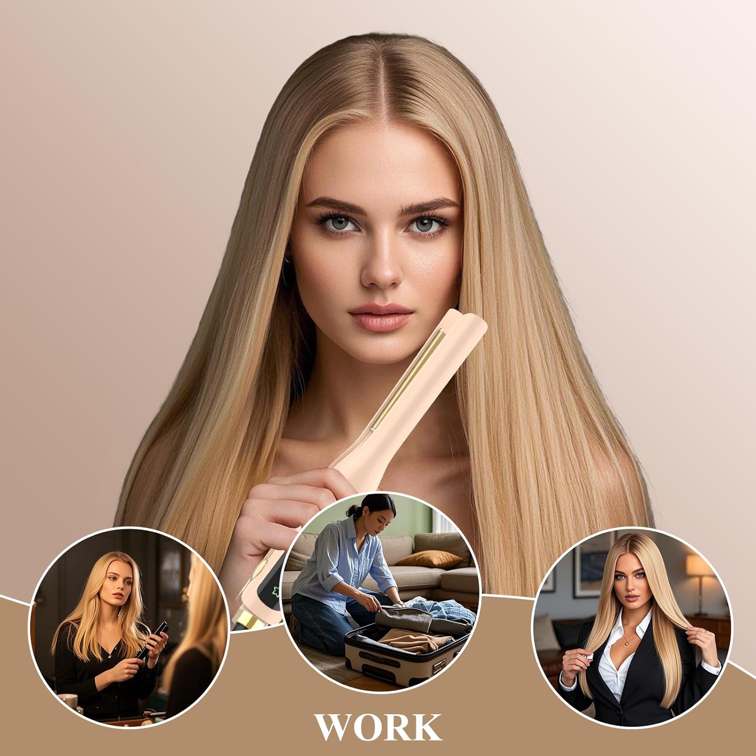 Flat Iron, 1/2 Inch Hair Straightener and Curler 2 in 1, Ceramic Ionic Floating Plates for Less Frizz, 10s Quick Heat Up, Hair straighteners for Women, Straightener for All Hair Types(Pink) - Image 8