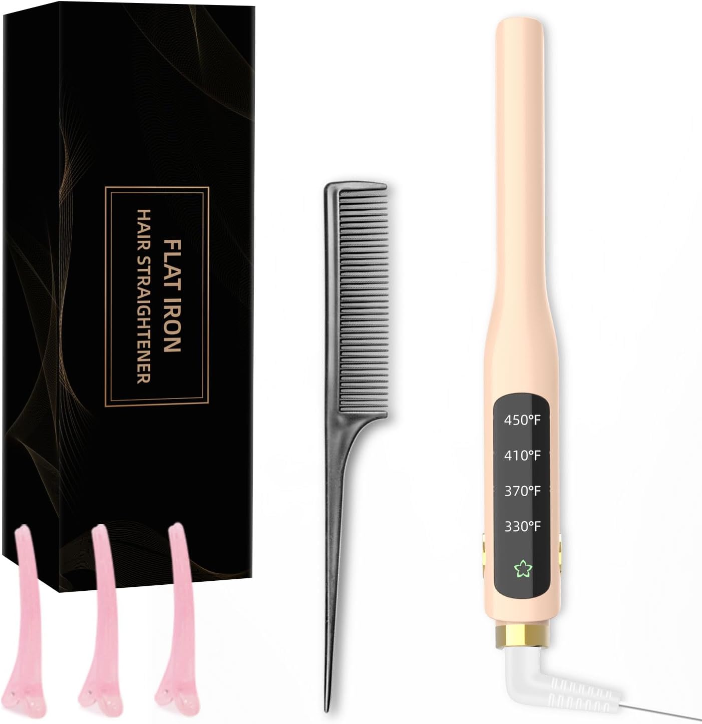 Flat Iron, 1/2 Inch Hair Straightener and Curler 2 in 1, Ceramic Ionic Floating Plates for Less Frizz, 10s Quick Heat Up, Hair straighteners for Women, Straightener for All Hair Types(Pink) - Image 9