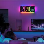 13" Digital Wall Clock with Night Light,8 RGB Color,Dual Alarms with Large Display, Dimmer, Auto DST, Voice Control, Auto Time Sync,Remote Control for Living Room Bedroom,Gift for All Ages - Image 3