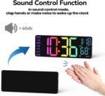 13" Digital Wall Clock with Night Light,8 RGB Color,Dual Alarms with Large Display, Dimmer, Auto DST, Voice Control, Auto Time Sync,Remote Control for Living Room Bedroom,Gift for All Ages - Image 7