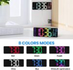 13" Digital Wall Clock with Night Light,8 RGB Color,Dual Alarms with Large Display, Dimmer, Auto DST, Voice Control, Auto Time Sync,Remote Control for Living Room Bedroom,Gift for All Ages - Image 9