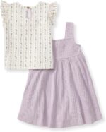 Burt's Bees Baby baby-girls Dress Set, Infant & Toddler, Short & Long-sleeve, 100% Organic Cotton - Image 3
