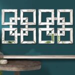 2 Pack Silver Mirrored Square Wall-Mounted Mirrors Modern Glam Accent Decor for Home - Image 2