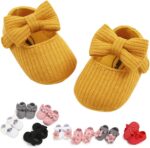 Baby Girls Mary Jane Flats with Bowknot Floral Princess Wedding Dress Shoes Soft Newborn Infant Crib First Walkers Prewalker - Image 2
