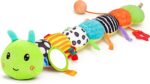 Baby Sensory Toy 0-6 Month Music Animal Stuffed Plush Caterpillar Toy for Infant 0-3-6-12 Month Old Tummy Time with Baby Mirror Crinkle Rattle Carseat Toys for Newborn Boys Girl Shower - Image 2