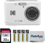 KODAK PIXPRO FZ45 16MP Digital Camera with 4X Optical Zoom 27mm Wide Angle and 2.7" LCD Screen Bundle with 32GB SD Memory Card, AA Batteries (4 Pack), Lens Cleaning Cloth (White) - Image 2
