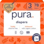 Size 3 Eco-Friendly Diapers (9-20 lbs) Totally Chlorine Free (TCF),Hypoallergenic, Soft Organic Cotton, Sustainable, up to 12 Hours Leak Protection, Allergy UK,26 Count (Pack of 3) (78 Baby Diapers) - Image 2