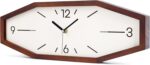 Wooden Retro Wall Clocks, 18 Inches Square Clocks Rectangular Wall Clock Battery Operated Silent Non-Ticking, for Kitchen Living Room Office Home Desk Bedroom (Brown) - Image 2