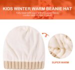 Toddler Winter Beanie Hat, Infant Winter Warm Knit Fleece Lined Cap for Girls Boys with Pom Pom for 0-36 Months 2 Packs - Image 6