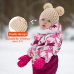 Toddler Winter Beanie Hat, Infant Winter Warm Knit Fleece Lined Cap for Girls Boys with Pom Pom for 0-36 Months 2 Packs - Image 7