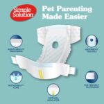 Simple Solution Disposable Dog Diapers, Female Dog Diapers, Puppy Potty Training, Incontinence and Heat Cycle Protection, Large Diapers for Dogs, 18-27 Inch Waist, 30 Count - Image 3