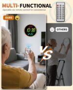 12" Large Digital Wall Mount Clock, Count Down Timer, Alarm, Big LED, 12 RGB Color, Temperature for Living Room Classroom Desk, Xmas, Birthday Gift for Senior Mom Dad (Round) - Image 4