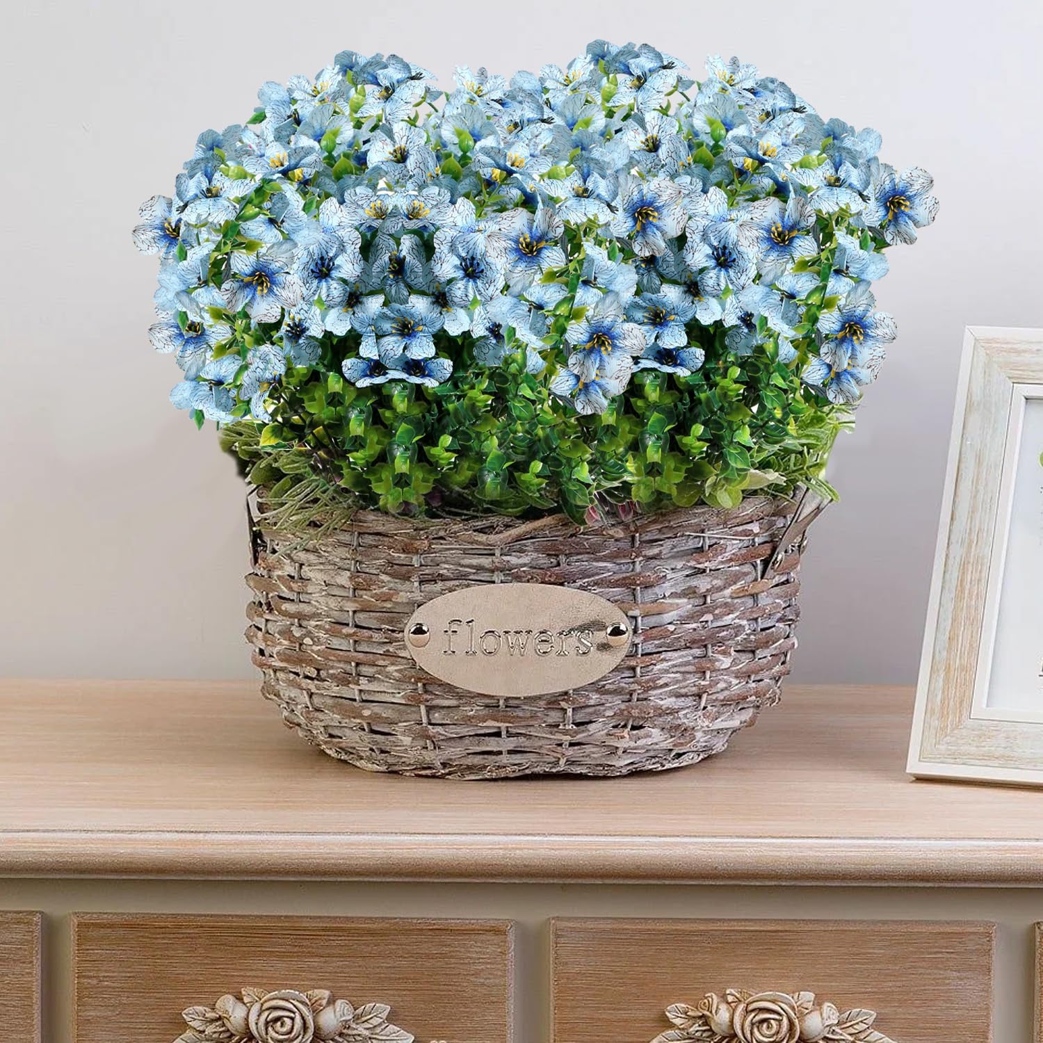 24 Bundles Realistic Artificial Flowers for Outdoors, Fake Flowers UV Resistant, Faux Plants Greenery Beautify Outdoor Hanging Planters Porch Patio Yard Garden Wedding Farmhouse Home Decor - Image 6