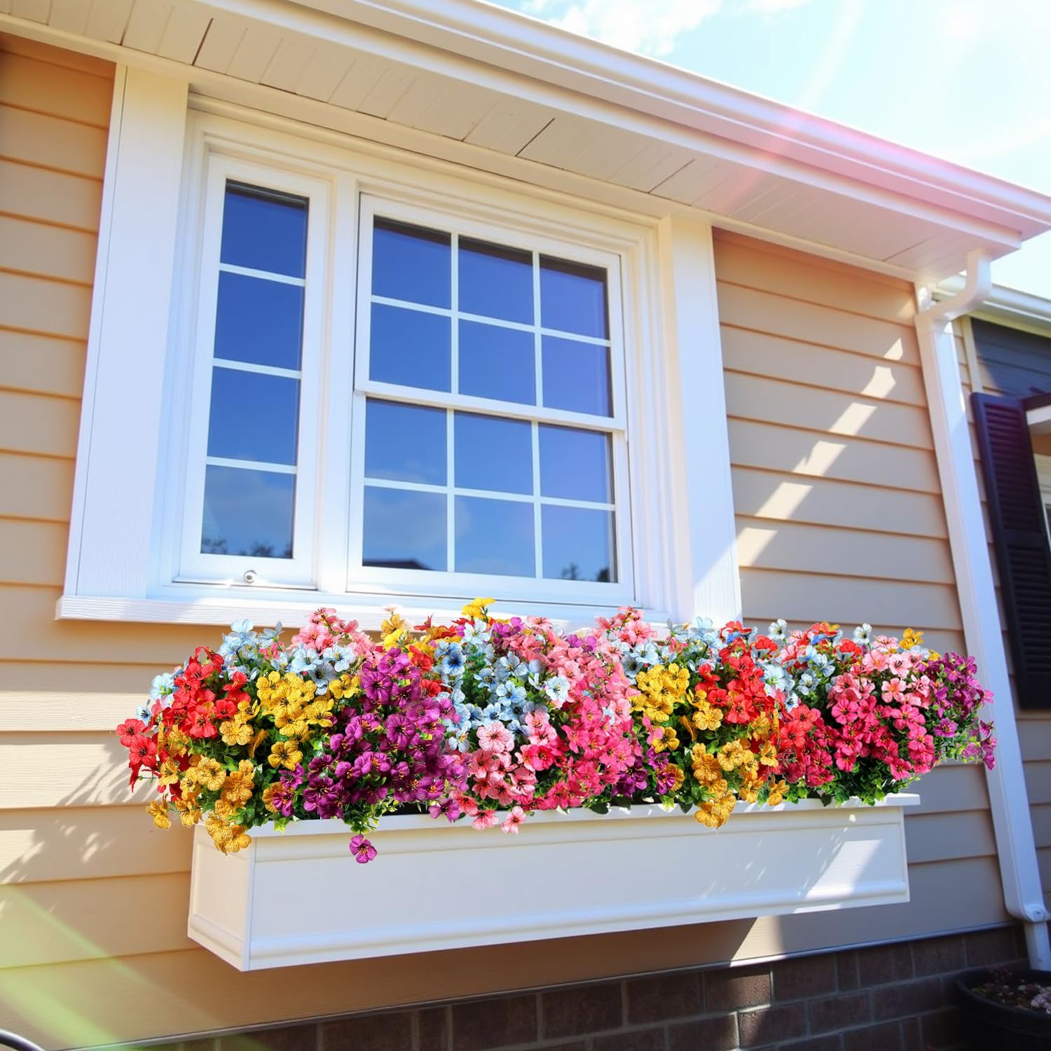 24 Bundles Realistic Artificial Flowers for Outdoors, Fake Flowers UV Resistant, Faux Plants Greenery Beautify Outdoor Hanging Planters Porch Patio Yard Garden Wedding Farmhouse Home Decor - Image 8