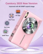 Digital Camera, 4K 64MP Cameras for Photography, Small Compact Point and Shoot Digital Camera with Auto Focus, Dual Camera, Flash, 16X Zoom, 32GB Card, Vlogging Camera for Teens,Boys, Girls - Image 3