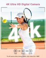 Digital Camera, 4K 64MP Cameras for Photography, Small Compact Point and Shoot Digital Camera with Auto Focus, Dual Camera, Flash, 16X Zoom, 32GB Card, Vlogging Camera for Teens,Boys, Girls - Image 6