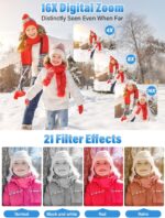 Digital Camera for Kids, FHD 1080P 56MP Autofocus Point and Shoot with 16X Zoom, 32GB TF Card, Battery, Flash, Face Detect, Anti Shake, Compact Travel Cameras for Boys Girls Teens Kids Gift（Black） - Image 5