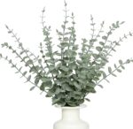 18Pcs Faux Eucalyptus Stems, 15" Artificial Eucalyptus Plants with White Frosted Coating, Fake Eucalyptus Decor Plastic Greenery Leaves for Wedding Bouquets Home Decor DIY Floral Arrangements - Image 2