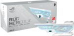 ASUS ROG Herculx Graphics Card Holder White Edition (Tool-Free Design, Included Spirit Level, Solid zinc Alloy, 72-128mm, Aura Sync) - Image 2