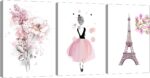 Cute Bedroom Decor for Teen Girls - Pink Wall Decor Canvas Wall Art Paintings Prints Framed Artwork for Girls' Room - Image 2