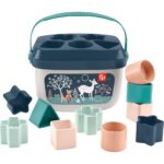 Fisher-Price Stacking Toy Baby’s First Blocks Set of 10 Shapes for Sorting Play for Infants Ages 6+ Months, Navy Fawn (Amazon Exclusive) - Image 2