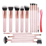 Real Perfection Makeup Brush Set 16 Pcs with 1 Eyebrow Razor Premium Synthetic Foundation Powder Concealers Eyeshadow Blush Makeup Brushes Make up Brushes Kit (Pink) - Image 2