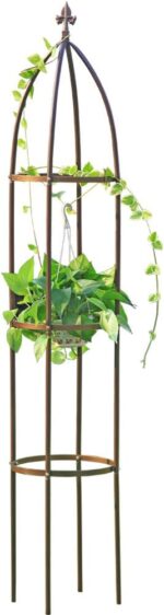 100% Metal Obelisk Garden Trellis 6.3 Feet Tall Sturdy Plant Support for Climbing Vines and Flowers Stands,1pc Upgrade (Bronze, Large) - Image 2