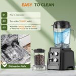 Blender for Smoothies, Professional Countertop Blenders with Self Cleaning, Ice Crush & Frozen Fruits, Dishwasher Safe Jar, 6 Blades for Silky Shakes and Drinks - Image 6