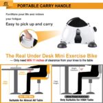 Under Desk Bike Pedal Exerciser, Portable Mini Exercise Bike with LCD Display for Home/Office, Desk Cycle for Leg/Arm with Handle, Leg Exerciser While Sitting for Seniors (White) - Image 8
