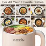 Dezin Electric Pot, 1.6L Ramen Cooker, Hot Pot Electric Stainless Steel, Multifunctional Cooker for Egg, Pasta, Soup, Porridge, Oatmeal with Temperature Control and Keep Warm Function - Image 6