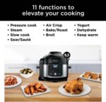 Ninja Foodi 11-in-1 6.5-Qt Pro Pressure Cooker, Air Fryer with Stainless Finish that Steams, Slow Cooks with 4.6-QT Crisper Plate, Broil Rack, Recipe Book, Pressure Cook, Steam, Slow Cook, Air Crisp. - Image 3