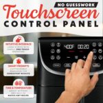 Gourmia Air Fryer - 7 Qt Large Capacity, FryForce 360º, Digital Display with 12 Presets, Roast, Bake, Broil, Dehydrate, Dishwasher Safe Accessories, Black - Image 4