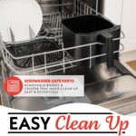 Gourmia Air Fryer - 7 Qt Large Capacity, FryForce 360º, Digital Display with 12 Presets, Roast, Bake, Broil, Dehydrate, Dishwasher Safe Accessories, Black - Image 8