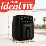 Gourmia Air Fryer - 7 Qt Large Capacity, FryForce 360º, Digital Display with 12 Presets, Roast, Bake, Broil, Dehydrate, Dishwasher Safe Accessories, Black - Image 10