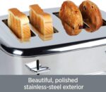 All-Clad Electric Stainless Steel Toaster, 4-Slice, LED Display, Removable Crumb Tray, Internal Cord Storage, 6 Browning Levels, Wide and Self-Centering Slots, Waffles, Bagels, Bread, Silver - Image 4