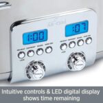 All-Clad Electric Stainless Steel Toaster, 4-Slice, LED Display, Removable Crumb Tray, Internal Cord Storage, 6 Browning Levels, Wide and Self-Centering Slots, Waffles, Bagels, Bread, Silver - Image 6