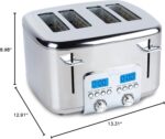 All-Clad Electric Stainless Steel Toaster, 4-Slice, LED Display, Removable Crumb Tray, Internal Cord Storage, 6 Browning Levels, Wide and Self-Centering Slots, Waffles, Bagels, Bread, Silver - Image 9