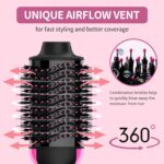 Hair Dryer Brush Blow Dryer Brush in One, Upgraded 4 in 1 Hair Dryer and Styler Volumizer with Negative Ion Anti-frizz Ceramic Titanium Barrel Hot Air Hair Straightener Brush - Image 4