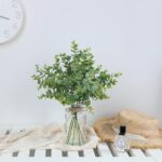 Zheart Fake Eucalyptus Stems in Glass Vase with Faux Water,14" Artificial Plants Eucalyptus Leaves for Shelf Desk Bathroom Farmhouse Room Coffee Table Home Decor (Sage Green) - Image 6
